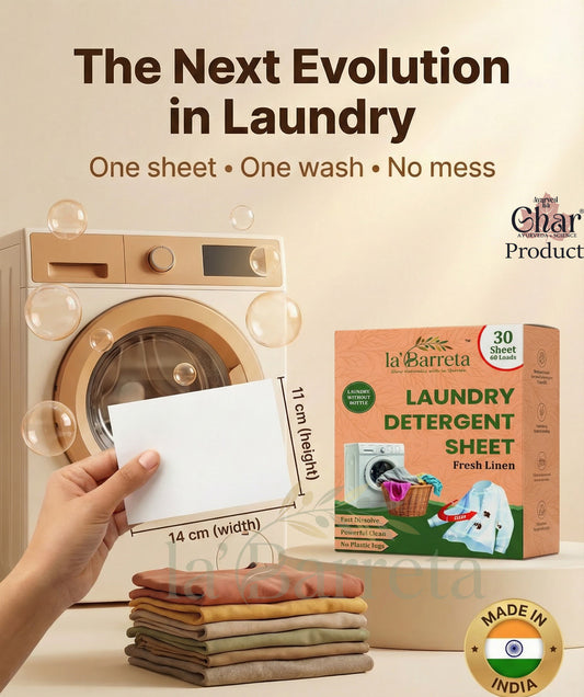 India's 1st Time Ghar Shop Magic Sheet Eco-friendly Laundry Detergent Sheets For Top Load & Front Load Plant-based, Chemical Free (Pack Of 30!)